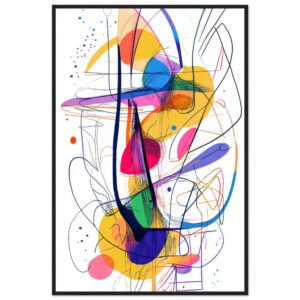 Colores vibrantes y líneas abstractas en arte digital moderno.