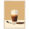 Bebida de café con crema en vaso de vidrio, ilustración digital artística.