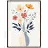 Flores abstractas en jarrón decorativo, arte digital moderno para interiores, diseño minimalista.