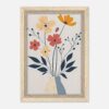 Flores abstractas en cuadro decorativo, estilo moderno y colores pastel, ideal para decorar espacios con arte y elegancia.