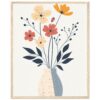 Flores de diseño minimalista en jarrón decorativo en estilo moderno.