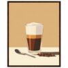 Bebida de café con leche y espuma, ilustración digital de arte moderno.