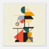 Diseño abstracto moderno con formas geométricas y colores vibrantes para arte digital.