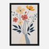 Flores abstractas en cuadro decorativo, estilo moderno, arte digital, decoración de hogar, ilustración floral.