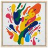 Colores vibrantes y formas abstractas en obra de arte moderna, perfecta para decoración de interiores.