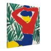 Mujer moderna con estilo abstracto, arte digital colorido, ilustración vibrante, diseño contemporáneo, decoración artística.