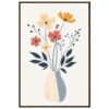 Vaso con flores modernas en estilo minimalista y colores pastel.