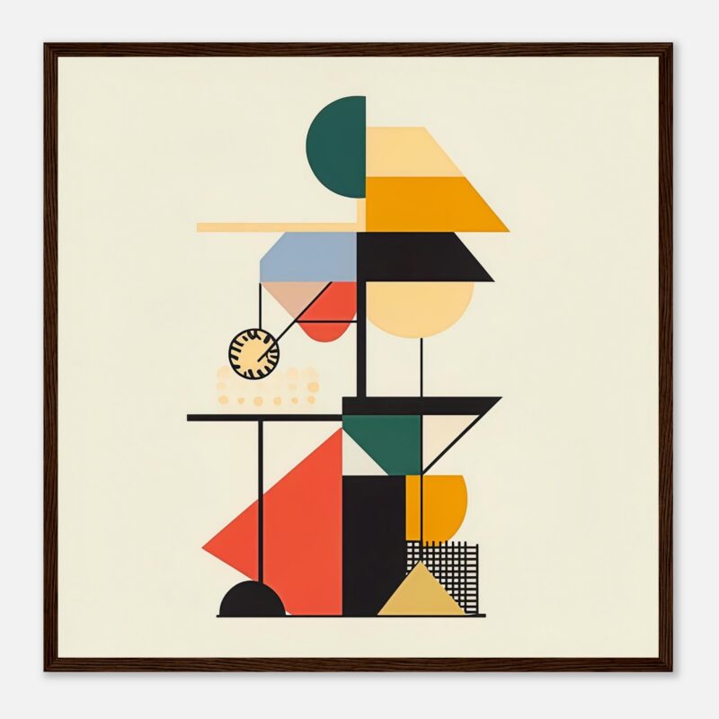 Formas geométricas abstractas en arte moderno, cuadro decorativo para sala de estilo minimalista.