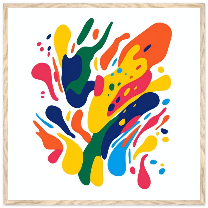 Colores vibrantes en arte digital, obra abstracta moderna, creación artística para decoración y galería.