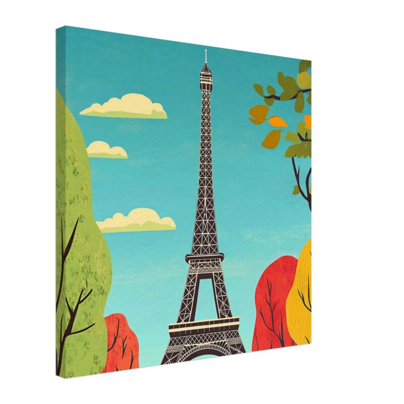 Digiart studio, torre Eiffel, arte digital moderna, cuadros decorativos, ilustración arquitectónica.