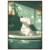217d8549-dd15-4f57-82dd-d69bee629739.jpg -relajante perro en baño con burbujas de jabón, ilustración digital en estilo moderno.