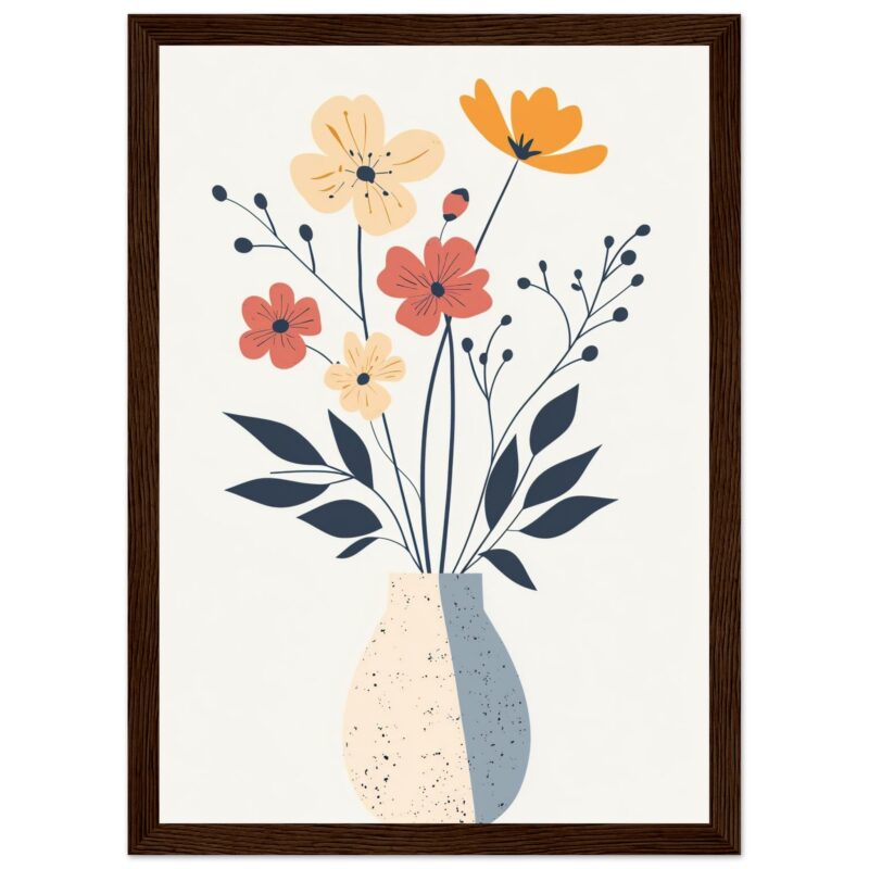 Filtros digitales para arte floral en un jarrón, estilo contemporáneo y moderno.