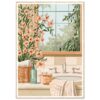 Vaso con flores en el baño, naturaleza y decoración, estilo rústico, estilo cottage, elementos naturales.