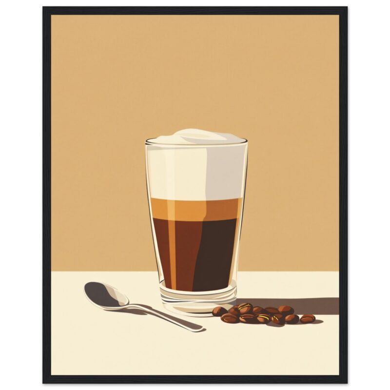 Sabores de café en una ilustración digital estilo minimalista.