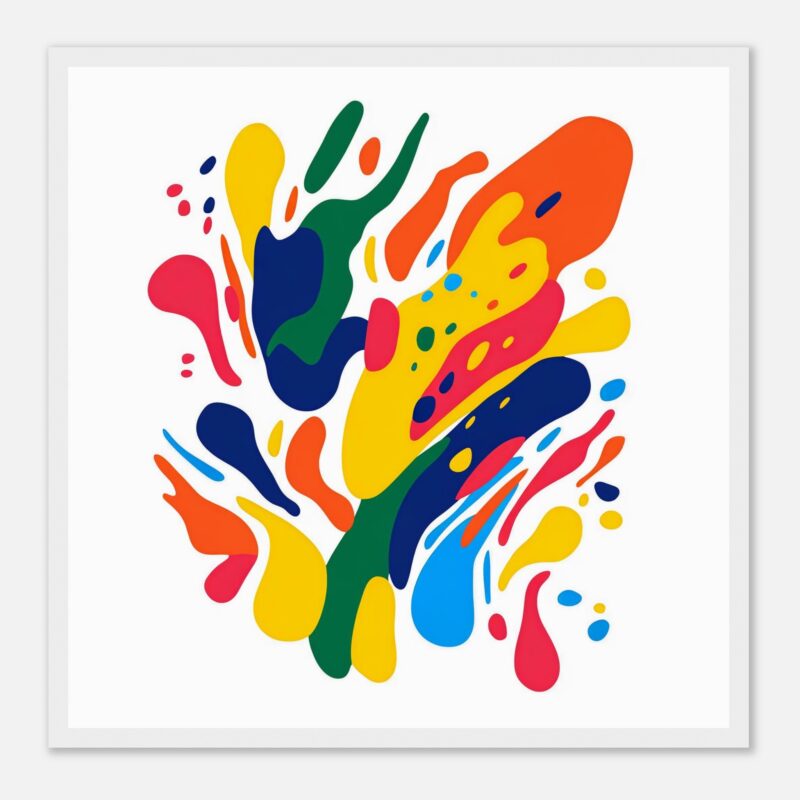 Vibrante obra de arte digital con acuarelas de colores en movimiento.
