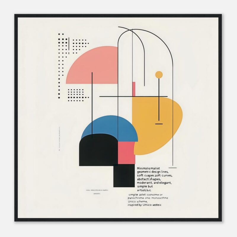 - Forma abstracta, diseño minimalista de líneas geométricas y colores suaves.