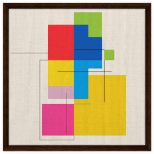 Colores vibrantes en arte digital, diseño abstracto con formas geométricas, obra moderna de Digiart Studio.