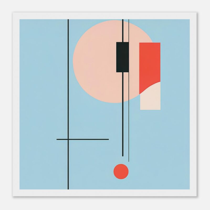 Diseño de arte abstracto moderno en tonos pastel y formas geométricas para decoración artística.