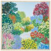 Arcoíris de flores en jardín colorido, arte digital vibrante, estilo pintoresco, naturaleza, ilustración artística.