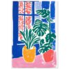 427e30d4-7b95-4ed3-9862-11da0270717d.jpg Colores vibrantes de plantas en macetas junto a ventana de colores vivos.