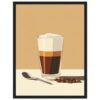 Café con leche en vaso con espuma, ilustración digital realista, perfecto para arte moderno y café artístico.