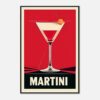 Cóctel Martini vintage en cartel de estilo retro.