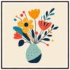 Colorida ilustración de flores en estilo moderno y minimalista para decoración.