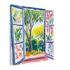 Ventana con vista a un jardín pintado en estilo impresionista.