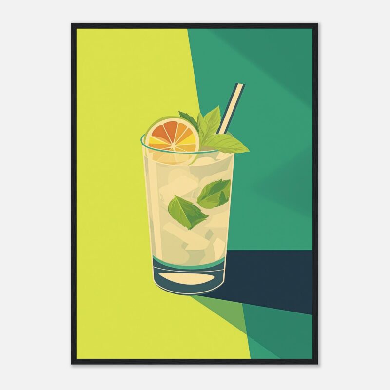 Refresco de limón con menta en vaso transparente.
