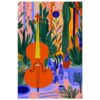 Vihuela y plantas en un estilo colorido y abstracto, obra artística de Digiart Studio, perfecta para decorar espacios modernos.