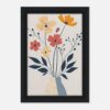 Flores abstractas en jarrón decorativo, estilo moderno para decoración de interiores.