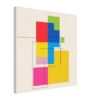 Galería de arte abstracto de colores vibrantes, estilo moderno y contemporáneo.