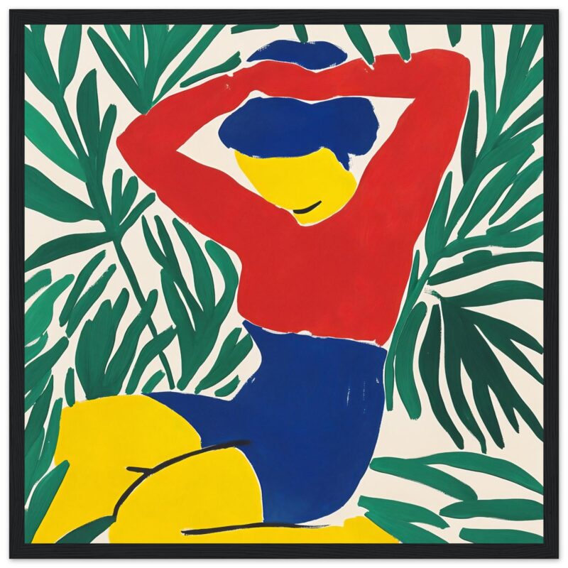 Difusión de una obra de arte moderna con formas abstractas y colores vibrantes.