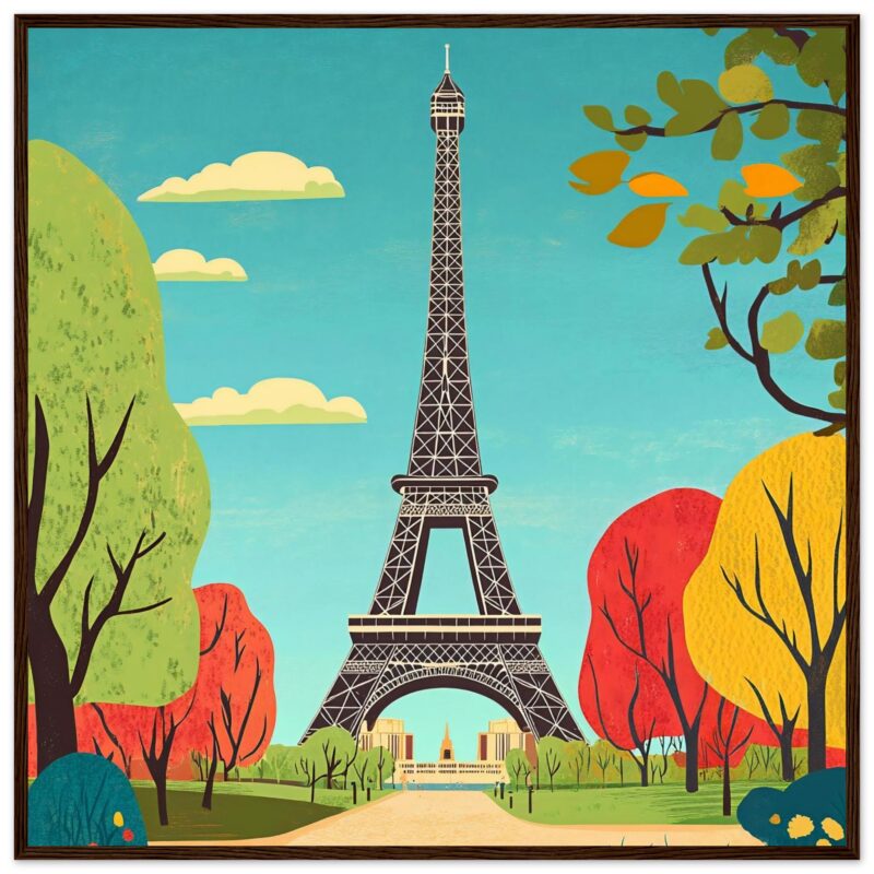 Torres Eiffel en estilo artístico digital para decoración moderna.