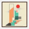 - Gráfico abstracto con formas geométricas y colores vibrantes, diseño moderno para decoración de interiores.