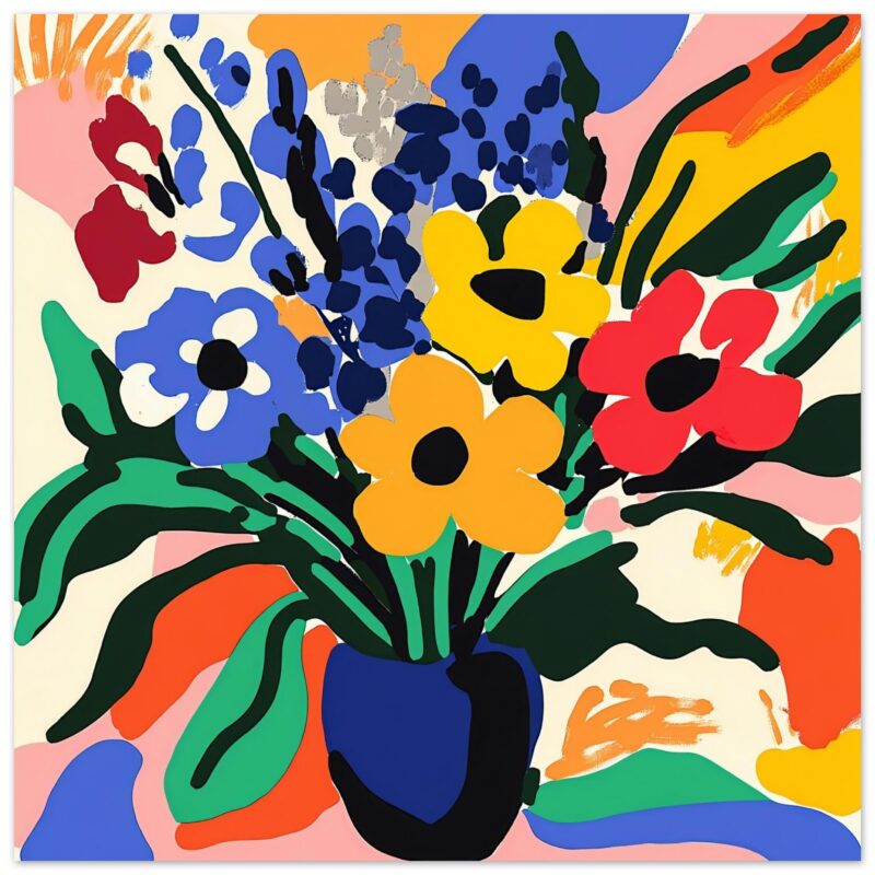5c33765b-9763-4efe-8f15-3dce224c8485.jpg Amor a la naturaleza, pintura moderna de flores abstractas, arte colorido y vibrante, obra de estilo pop y expresionista.