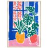 68b1c9aa-226d-48dd-b610-1480a97afa86.jpg Rosas y plantas en maceteros con fondo de ventana, estilo pintura moderna y colorida.