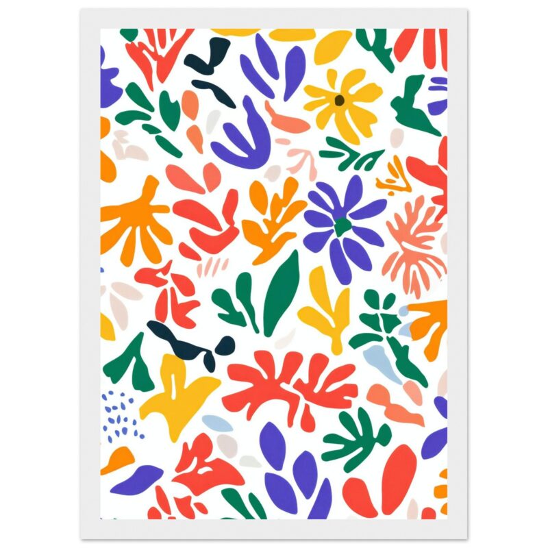 6d84b234-d97b-4fc7-8f22-5a3329d3c2e9.jpg Colores vibrantes y formas abstractas de flores y hojas en estilo artístico moderno.