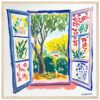 Ventana abierta con vista a jardín colorido, pintura estilo impresionista, arte digital, mural decorativo, naturaleza vibrante, Digiart Studio, artista digital.