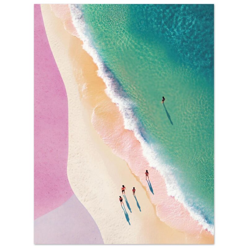 Viento playa colorida, arte digital de playa tropical, estilo moderno y vibrante, imagen para diseño y decoración.