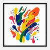 Vibrante arte abstracta con gotas de colores en estilo moderno.