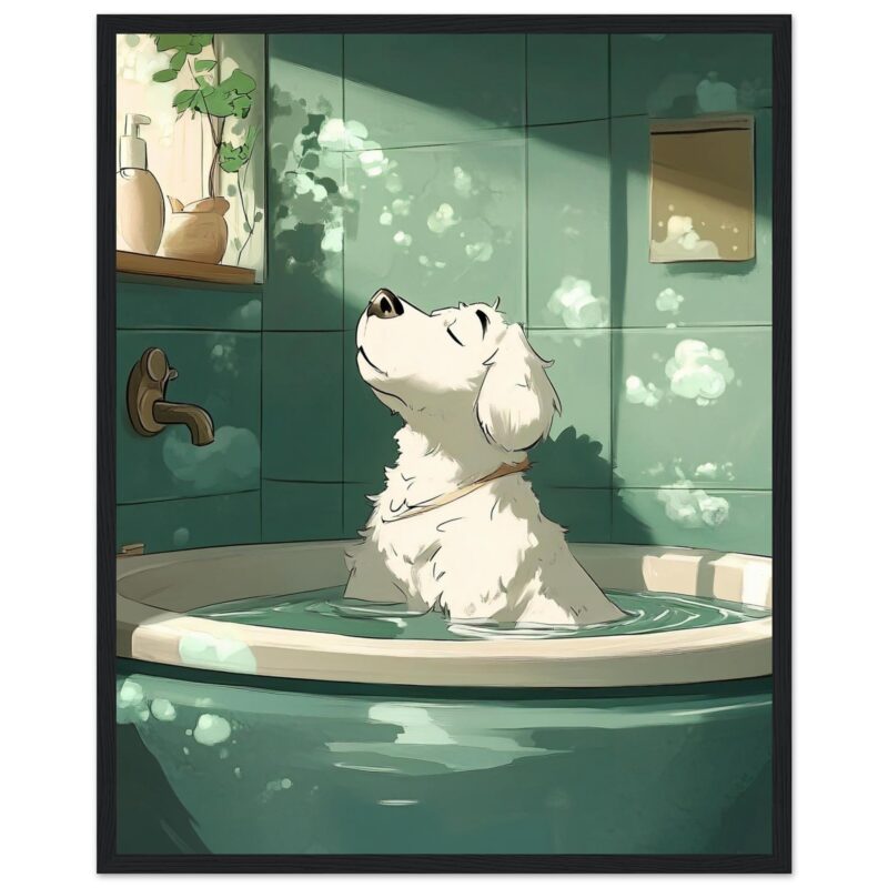 80ce2f49-760c-47a0-8cf8-1d0e48c388cc.jpg Relajación de perro en bañera, ilustración digital de mascotas, arte digital para amantes de los animales, diseño de mascotas con estilo artístico.