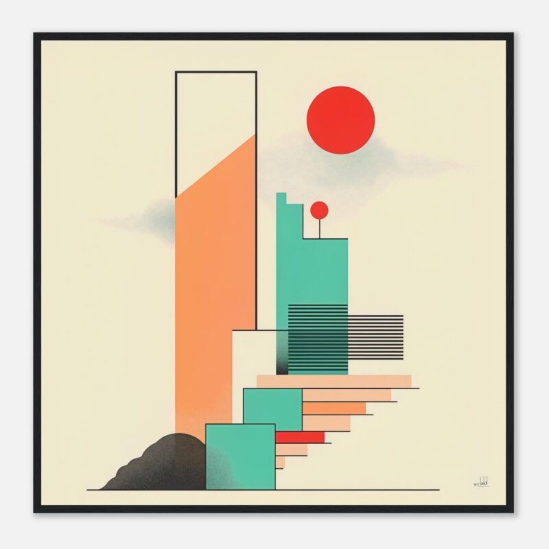 Trazos geométricos abstractos y minimalistas en estilo digital.
