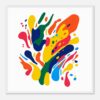 Vibrante abstracción con salpicaduras de colores en estilo contemporáneo.