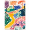 Arcoíris de árboles y naturaleza pintado con colores vibrantes en estilo artístico.