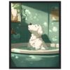 89dd9c64-f5a6-4be5-a48d-fb5b461fee1c.jpg Perro en bañera relajándose, ilustración digital de mascota en baño, arte de mascotas, estilo cartoon, ambiente tranquilo.