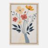 Flores modernas en cuadro de madera, decoración artística y elegante para interiores.