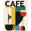 Titulada "Café" en estilo arte minimalista y geométrico, perfecta para decoración moderna y cafeterías.
