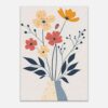 Flores abstractas en maceta, ilustración moderna de arte digital para decoración.