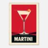Martini vintage poster, diseño moderno y llamativo, ideal para decorar bares y cafeterías.